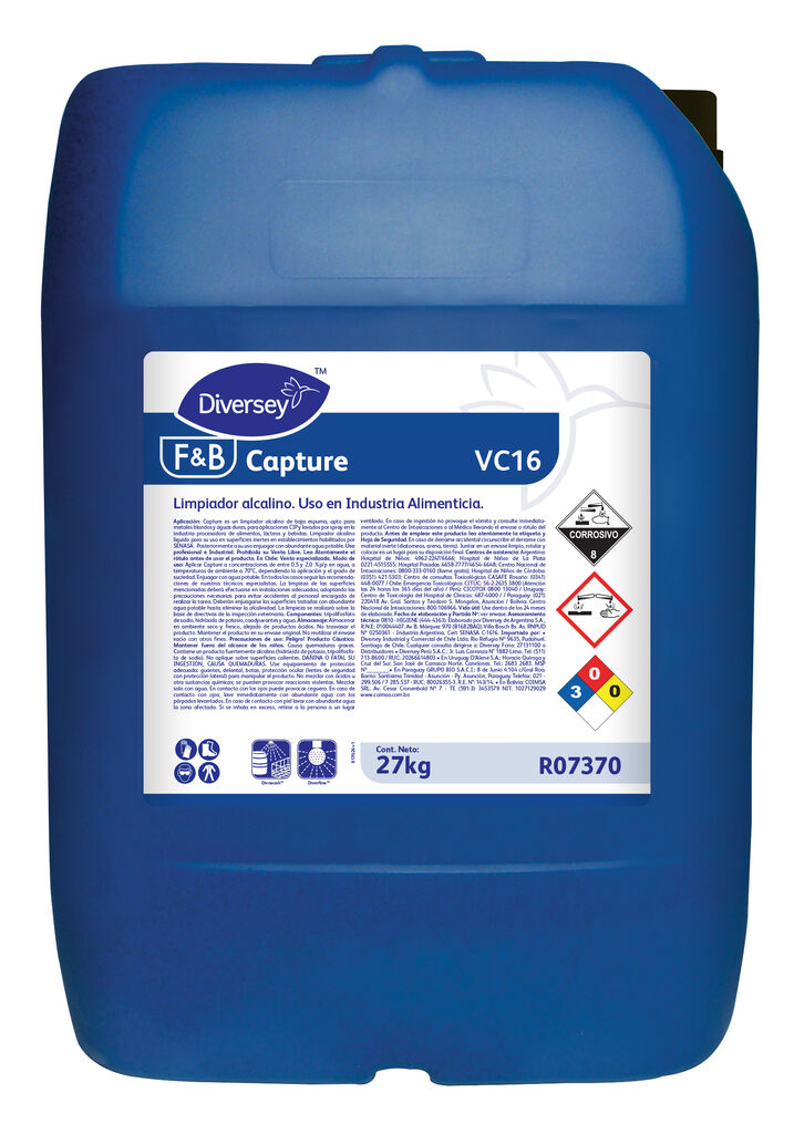 CAPTURE 27kg - LIMPIADOR ALCALINO LÍQUIDO SEGURO SOBRE METALES BLANDOS PARA CIP Y LAVADO POR SPRAY